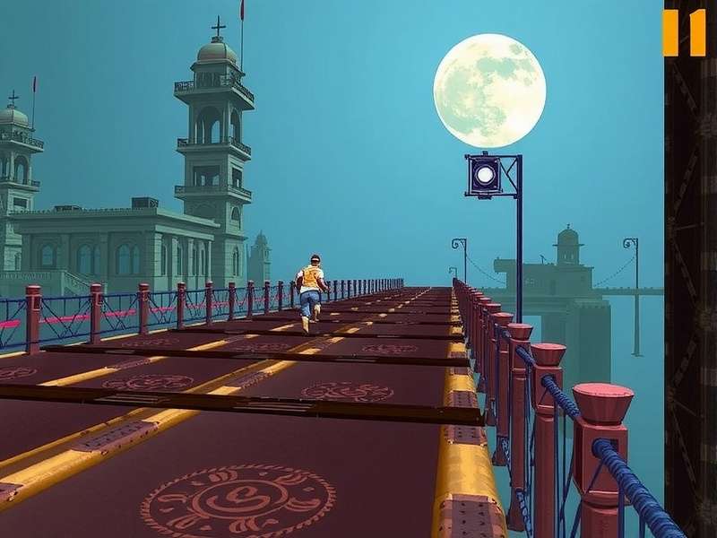 Howrah Bridge Runners game screenshot showing character running on Howrah Bridge